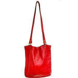 *TAKE 1/2 OFF: Superb red satchel by leather artisan + bonus multipurpose purse